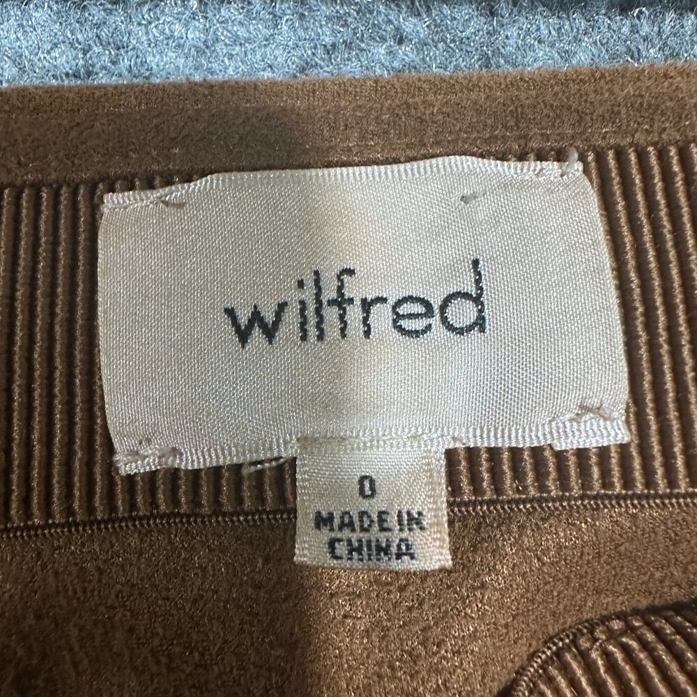 Wilfred Pants Womens 0 Brown Faux Suede Back Zip Tapered Leg - Picture 4 of 8